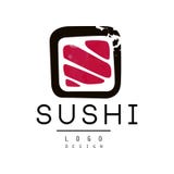 Suszi loga projekt, odznaka dla suszi baru lub owoce morza akwareli wektoru restauracyjna ilustracja, Fotografia Royalty Free Suszi loga projekt, odznaka dla suszi baru lub owoce morza akwareli wektoru restauracyjna ilustracja, Fotografia Royalty Free