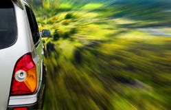 SUV Car In Forest Royalty Free Stock Photos SUV Car In Forest Royalty Free Stock Photos