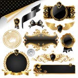 svart guld för samlingsdesignelement royaltyfri illustrationer svart guld för samlingsdesignelement royaltyfri illustrationer