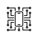 Svart linje symbol för Digitalisation, teknologi och programvara royaltyfri illustrationer Svart linje symbol för Digitalisation, teknologi och programvara royaltyfri illustrationer