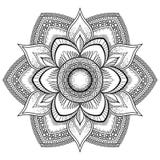 Svart Mandala för blomma Orientalisk modell, vektorillustration Islam arabiska, indiska ottomanmotiv Sida för färgläggningbok stock illustrationer Svart Mandala för blomma Orientalisk modell, vektorillustration Islam arabiska, indiska ottomanmotiv Sida för färgläggningbok stock illustrationer