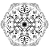 Svart Mandala för blomma Orientalisk modell, vektorillustration Islam arabiska, indiska ottomanmotiv Sida för färgläggningbok stock illustrationer Svart Mandala för blomma Orientalisk modell, vektorillustration Islam arabiska, indiska ottomanmotiv Sida för färgläggningbok stock illustrationer
