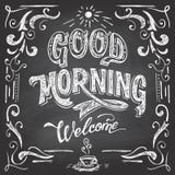 Svart tavla för kafé för bra morgon stock illustrationer Svart tavla för kafé för bra morgon stock illustrationer