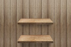 Svuoti lo scaffale 2 al fondo di legno della parete immagine stock libera da diritti Svuoti lo scaffale 2 al fondo di legno della parete immagine stock libera da diritti
