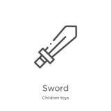 svärdsymbolsvektor från barnleksakersamling Tunn linje illustration för vektor för svärdöversiktssymbol Översikt tunn linje svärd royaltyfri illustrationer svärdsymbolsvektor från barnleksakersamling Tunn linje illustration för vektor för svärdöversiktssymbol Översikt tunn linje svärd royaltyfri illustrationer