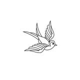 Vector Swallow Illustration In Outline Style Stock Vector ...