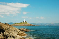 Swansea en vuurtoren stock foto Swansea en vuurtoren stock foto