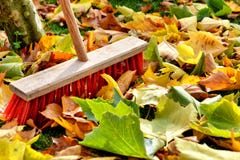 Sweeping Leaves Royalty Free Stock Photo