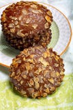 Sweet dessert for autumn season, Dutch filled cookies with marzipan and almonds stock image Sweet dessert for autumn season, Dutch filled cookies with marzipan and almonds stock image