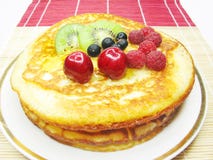 Sweet Pancake With Fruits Royalty Free Stock Images