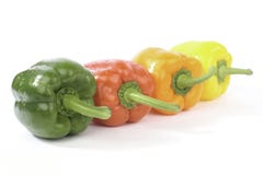 Sweet Peppers Isolated On White Background Stock Photography