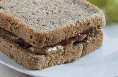 Sweet sandwich with jam and peanut butter royalty free stock image Sweet sandwich with jam and peanut butter royalty free stock image