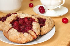 Sweet Vegan Pastry With Cherry Royalty Free Stock Photos