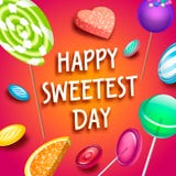 Sweetest cukierku dnia pojęcia tło, isometric styl zdjęcia stock Sweetest cukierku dnia pojęcia tło, isometric styl zdjęcia stock