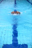Swimmer in blue swimming pool