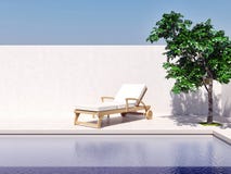 swimming pool with blue sky sun tree computer generated image 3d rendering illustration stock illustration swimming pool with blue sky sun tree computer generated image 3d rendering illustration stock illustration