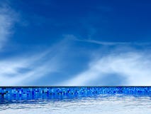 Swimming pool and clear blue sky cloud stock photography Swimming pool and clear blue sky cloud stock photography