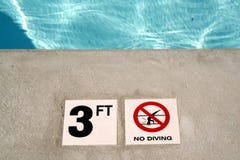 Swimming Pool Depth Marker Stock Photography