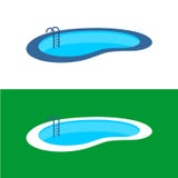Swimming pool logo. Perspective pool illustration. royalty free illustration Swimming pool logo. Perspective pool illustration. royalty free illustration
