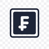 Swiss franc transparent icon. Swiss franc symbol design from Eco royalty free illustration Swiss franc transparent icon. Swiss franc symbol design from Eco royalty free illustration
