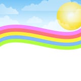 Swoosh Rainbow Blue Sky Background