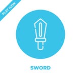 sword icon vector from baby toys collection. Thin line sword outline icon vector illustration. Linear symbol for use on web and royalty free illustration sword icon vector from baby toys collection. Thin line sword outline icon vector illustration. Linear symbol for use on web and royalty free illustration