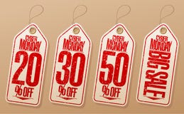 Syber monday sale labels set stock illustration Syber monday sale labels set stock illustration