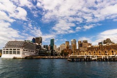 Sydney, Australia - 2019. The iconic Arcadia cruise liner docked in Sydney Harbor stock photos Sydney, Australia - 2019. The iconic Arcadia cruise liner docked in Sydney Harbor stock photos