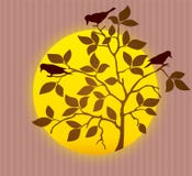 Sylwetka wiosny drzewo z gawronów ptakami r?wnie? zwr?ci? corel ilustracji wektora ilustracji Sylwetka wiosny drzewo z gawronów ptakami r?wnie? zwr?ci? corel ilustracji wektora ilustracji
