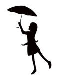 Sylwetki dziewczyna z parasolem Editable warstwy ilustracji Sylwetki dziewczyna z parasolem Editable warstwy ilustracji