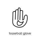 Symbol för baseballhandske Moderiktigt modernt plant linjärt vektorbaseballG stock illustrationer Symbol för baseballhandske Moderiktigt modernt plant linjärt vektorbaseballG stock illustrationer