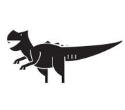 Symbol för begrepp för Giganotosaurussvartvektor Plan illustration för Giganotosaurus, tecken royaltyfri illustrationer Symbol för begrepp för Giganotosaurussvartvektor Plan illustration för Giganotosaurus, tecken royaltyfri illustrationer