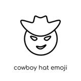 Symbol för cowboyHat emoji från den Emoji samlingen vektor illustrationer Symbol för cowboyHat emoji från den Emoji samlingen vektor illustrationer