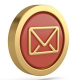 Symbol för Email som 3d isoleras på vit bakgrund illustration 3d stock illustrationer Symbol för Email som 3d isoleras på vit bakgrund illustration 3d stock illustrationer