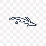 Symbol för Kubaöversiktsvektor som isoleras på genomskinlig bakgrund som är linjär stock illustrationer Symbol för Kubaöversiktsvektor som isoleras på genomskinlig bakgrund som är linjär stock illustrationer