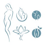 Symbol för kvinnakonditionlogo Sportar hälsa, brunnsort, yoga, skönhetvektorlogo Kvinnakonturlogo Banta logoen Spa salonglogo stock illustrationer Symbol för kvinnakonditionlogo Sportar hälsa, brunnsort, yoga, skönhetvektorlogo Kvinnakonturlogo Banta logoen Spa salonglogo stock illustrationer