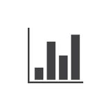 Symbol för stångdiagram, fast logoillustration, pictogramisolat stock illustrationer Symbol för stångdiagram, fast logoillustration, pictogramisolat stock illustrationer