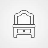 Symbol för tecken för symbol för vektor för dressingtabell vektor illustrationer Symbol för tecken för symbol för vektor för dressingtabell vektor illustrationer