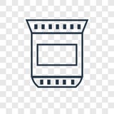 Symbol för vektor för begrepp för kaffepåse som linjär isoleras på genomskinliga lodisar royaltyfri illustrationer Symbol för vektor för begrepp för kaffepåse som linjär isoleras på genomskinliga lodisar royaltyfri illustrationer