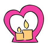 Symbol för vektor för färg för stearinljusvalentindag gullig vektor illustrationer Symbol för vektor för färg för stearinljusvalentindag gullig vektor illustrationer