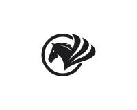 Symbol för vektor för Pegasus logobegrepp royaltyfri illustrationer Symbol för vektor för Pegasus logobegrepp royaltyfri illustrationer
