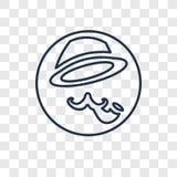 Symbol för vektor för Sherlock holmesbegrepp linjär på transpare royaltyfri illustrationer Symbol för vektor för Sherlock holmesbegrepp linjär på transpare royaltyfri illustrationer