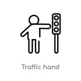 symbol f?r vektor f?r ?versiktstrafikhand isolerad svart enkel linje best?ndsdelillustration fr?n folkbegrepp Redigerbar vektorsl stock illustrationer symbol f?r vektor f?r ?versiktstrafikhand isolerad svart enkel linje best?ndsdelillustration fr?n folkbegrepp Redigerbar vektorsl stock illustrationer