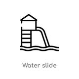 symbol för vektor för översiktsvattenglidbana isolerad svart enkel linje best?ndsdelillustration fr?n loppbegrepp redigerbart vek royaltyfri illustrationer symbol för vektor för översiktsvattenglidbana isolerad svart enkel linje best?ndsdelillustration fr?n loppbegrepp redigerbart vek royaltyfri illustrationer