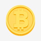 Symbole de Bitcoin sur la pièce d'or illustration de vecteur Symbole de Bitcoin sur la pièce d'or illustration de vecteur