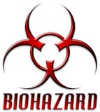 Symbole rouge conique de Biohazard illustration stock Symbole rouge conique de Biohazard illustration stock