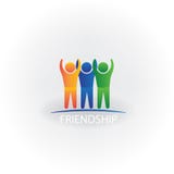 Symbole réussi heureux d'icône de personnes de logo d'image de vecteur d'amitié illustration stock Symbole réussi heureux d'icône de personnes de logo d'image de vecteur d'amitié illustration stock