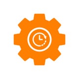 Symbolen för inställningar symbol, hjälpmedel- och redskapmed klockan undertecknar Inställningar symbol och nedräkning, stopptid, vektor illustrationer Symbolen för inställningar symbol, hjälpmedel- och redskapmed klockan undertecknar Inställningar symbol och nedräkning, stopptid, vektor illustrationer
