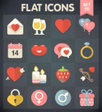 Symboler för universell lägenhet för valentindag stock illustrationer Symboler för universell lägenhet för valentindag stock illustrationer