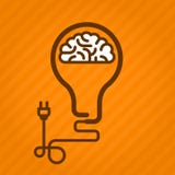 Symbolic light bulb with brain inside Royalty Free Stock Photo Symbolic light bulb with brain inside Royalty Free Stock Photo